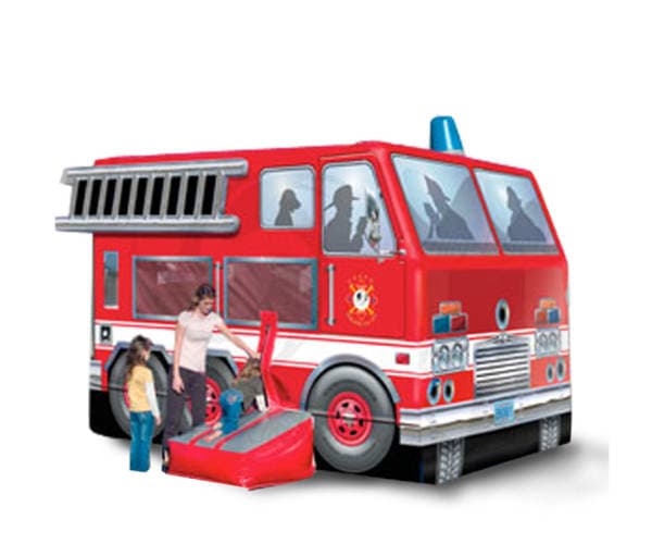 Fire Truck Bounce House Moonwalk