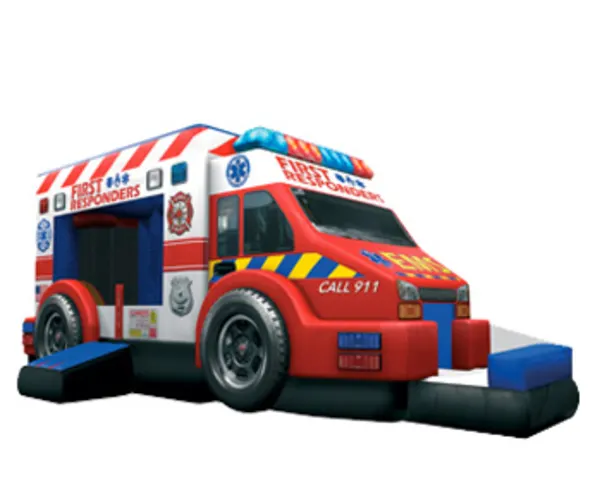 First Responders Ambulance Wet/Dry Bounce House Combo