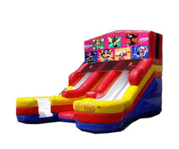 Tobogán Doble Carril DC Super Hero Girls (Húmedo/Seco) de 16 pies