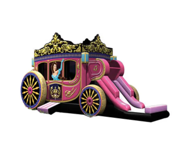 Princess Carriage Bounce House Moonwalk with Slide