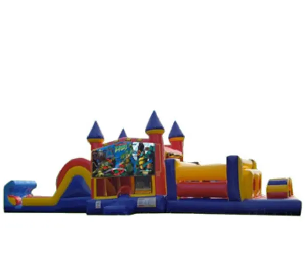 50ft Ninja Turtles Obstacle w/ Wet or Dry Slide