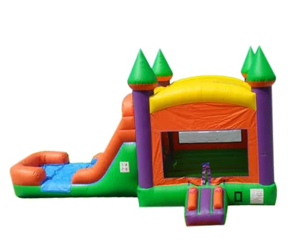 Big 3in1 Multi Color Bounce House Combo w/ (Dry or Wet/Water Slide)