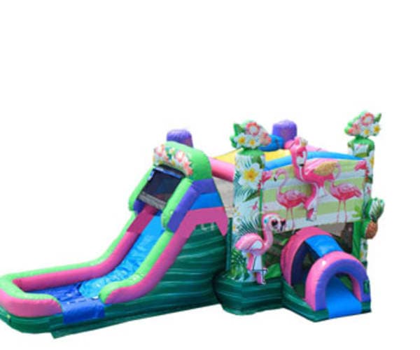 Flamingo Bounce House Combo w/ (Dry or Wet/Water Slide)