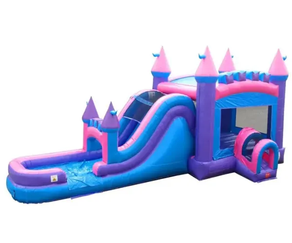 Mega Pink Bounce House Combo w/ (Dry or Wet/Water Slide)