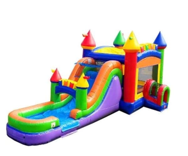 Modern Rainbow Bounce House Combo (Wet/Dry)