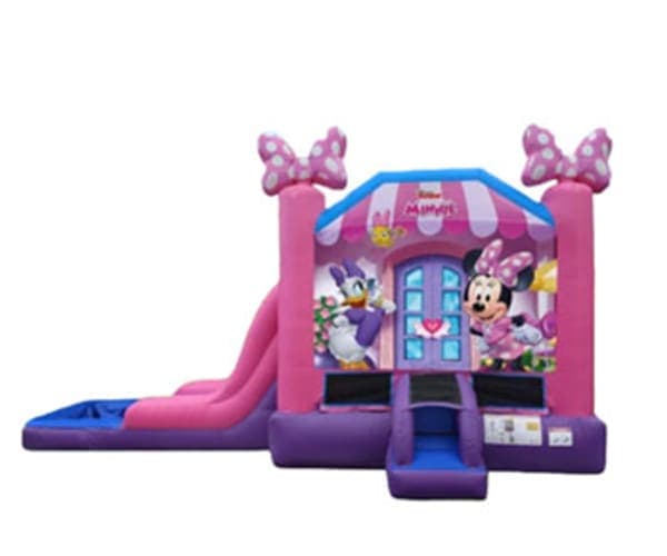 Combo 3en1 Minnie Mouse EZ Brincolín con Tobogán Húmedo o Seco