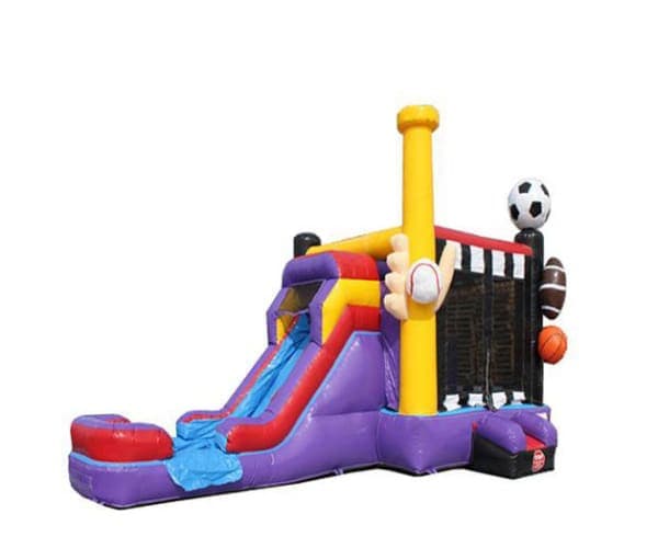 Sports Combo EZ Bouncer with Wet or Dry Slide