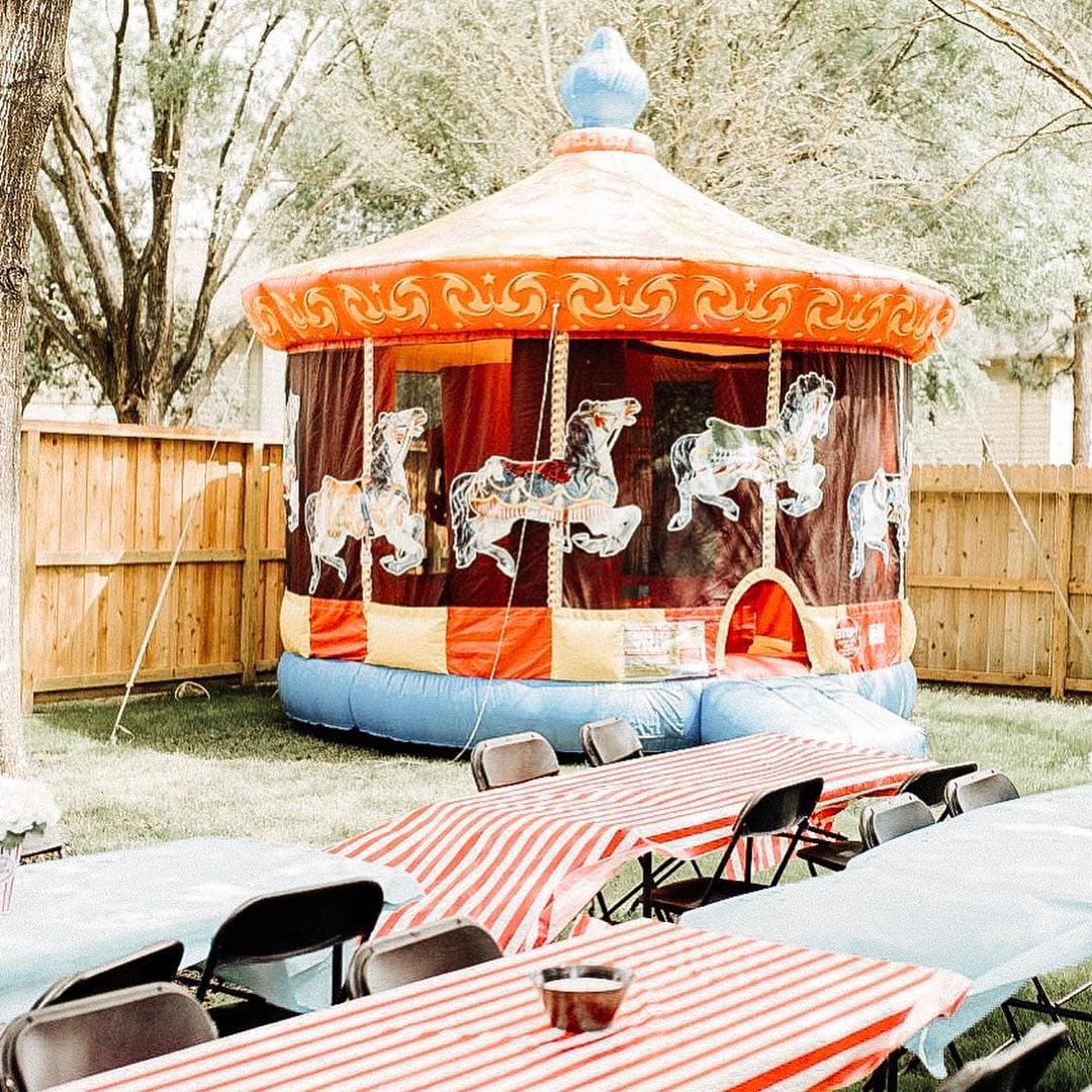 Carousel Bounce House Carnival Rental from Houston Influencer Roselyn Weaver