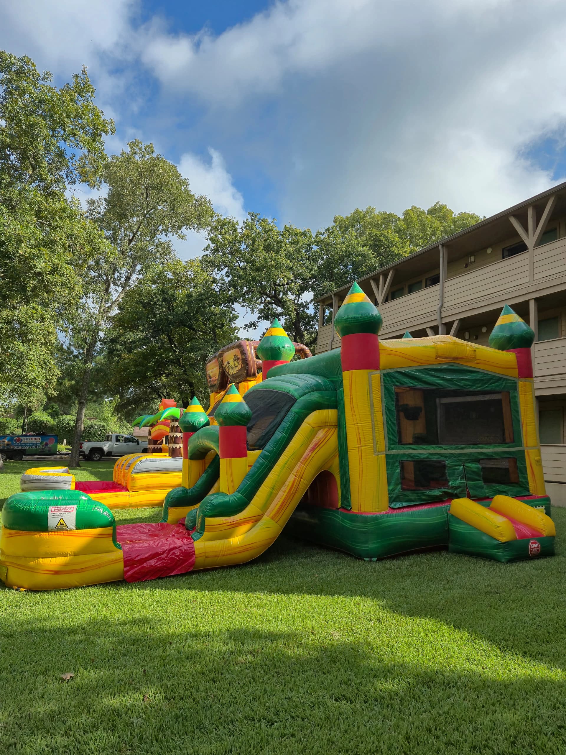 Fiesta Combo Inflatable Review on Instagram. Picture shows two inflatables.
