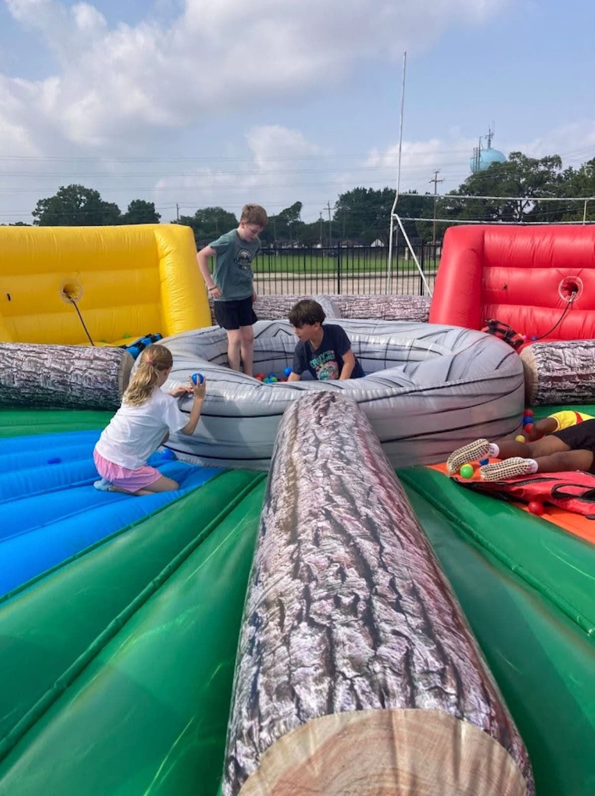 Kids playing in the Hungry Hippo Inflatable