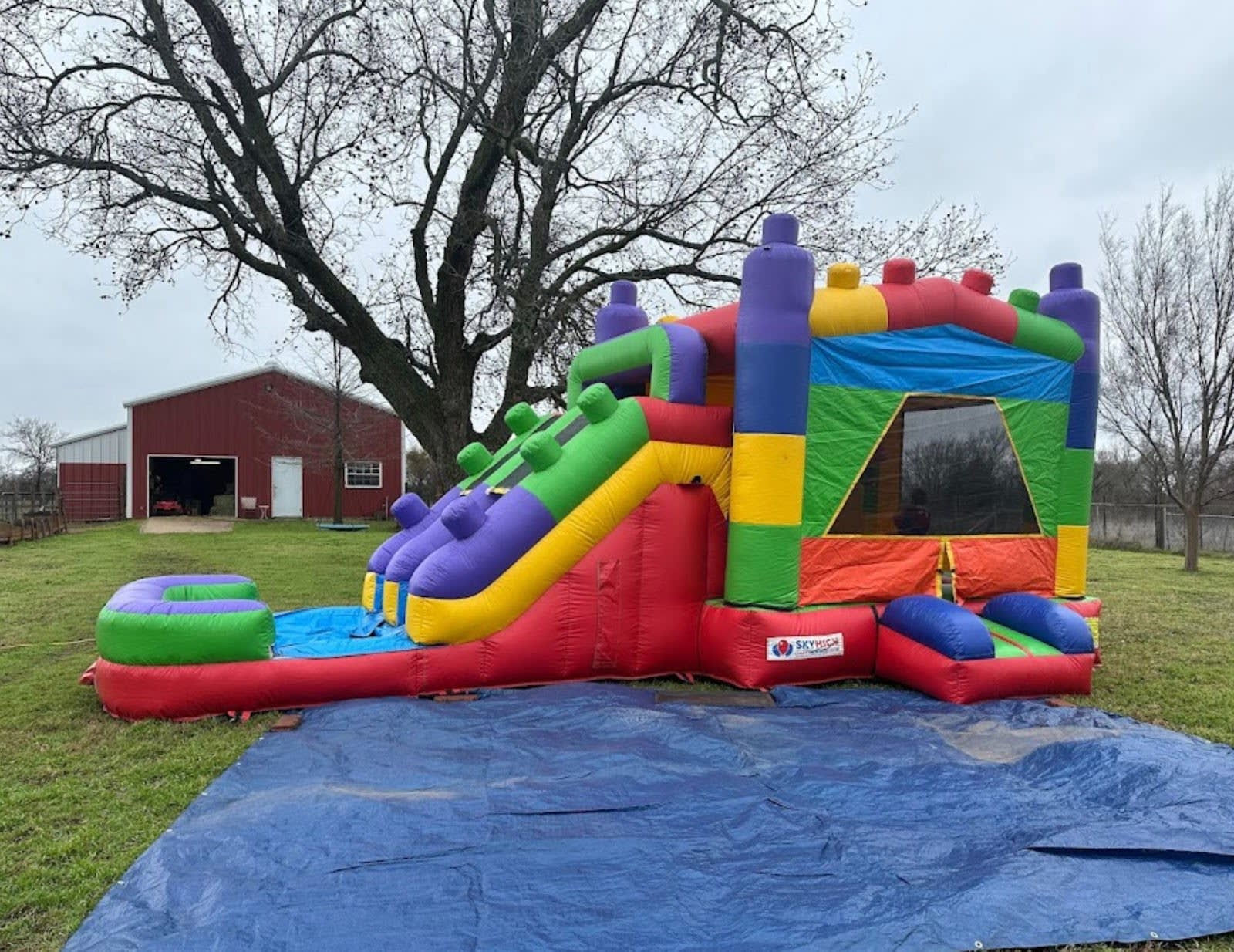 Lego bounce house birthday party Google Review Repost