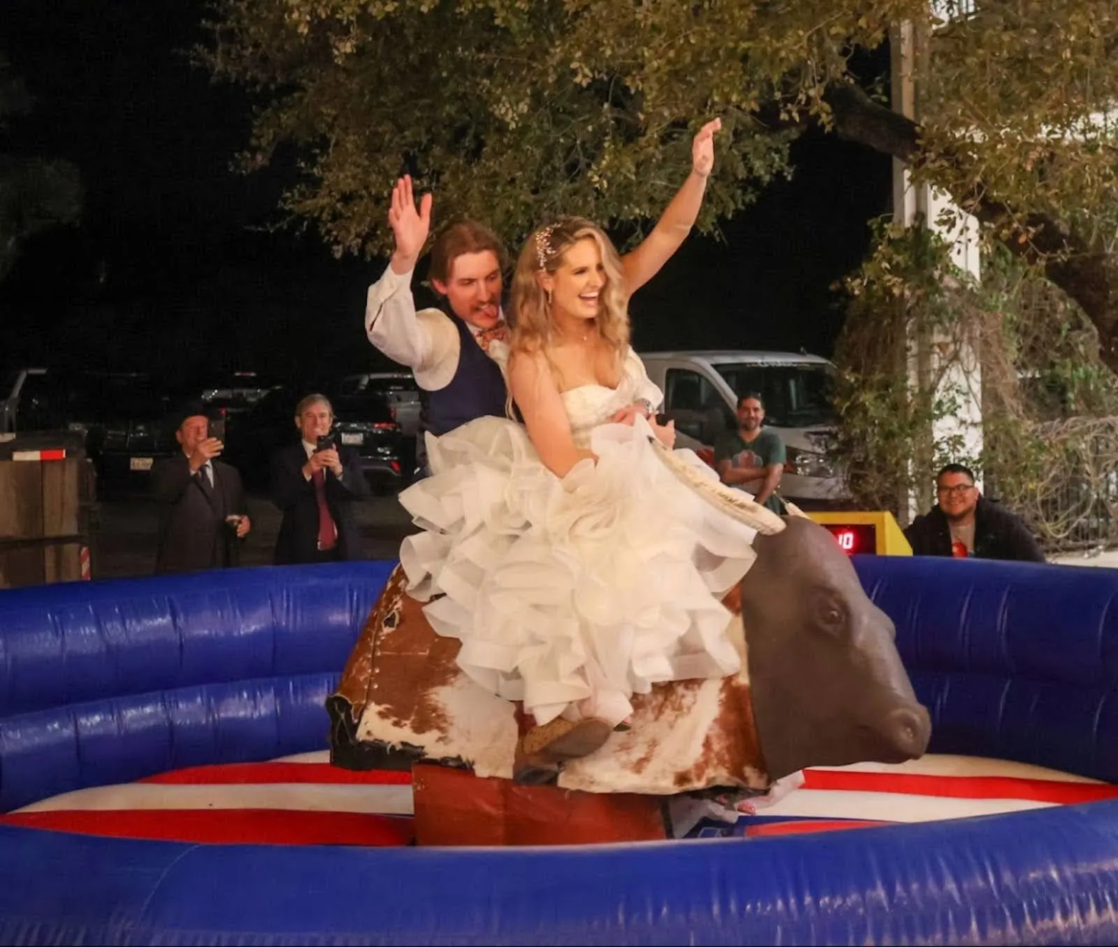 Mechanical Bull Wedding from Sky High Party Rentals Kendall Oppelt Google Review