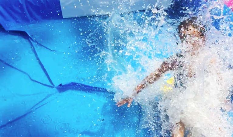 USA Frozen Inflatable Slide w/ Pool Sky High Party Rentals