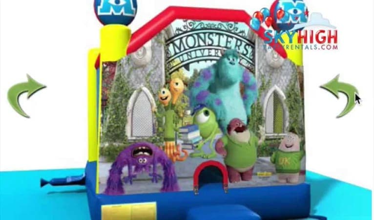 Monsters University Bounce House Moonwalk w/ (Dry or Wet/Water Slide) - Video