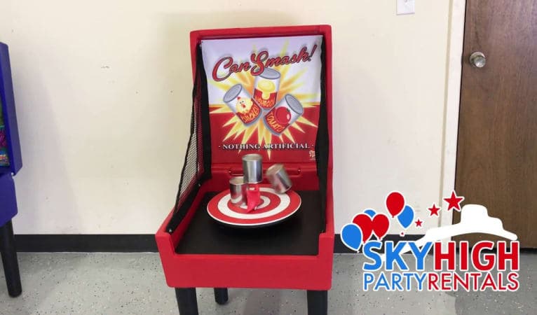 1 Balloon Pop Carnival Game + 1 Kids Table & 8 Kids Chairs (Red & Blue Mixed) - Video