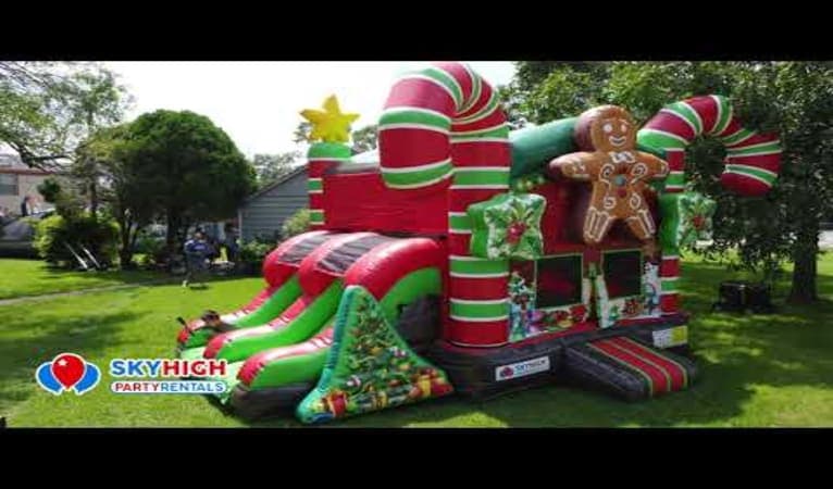 Christmas Ginger Bread Bounce House Combo - Video
