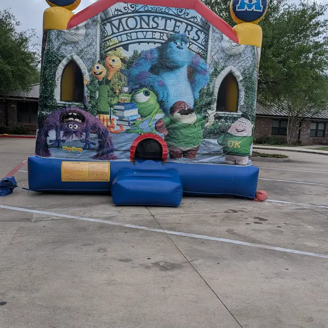 13 x 13 Monsters University Bounce House Moonwalk set up in Missouri City, TX