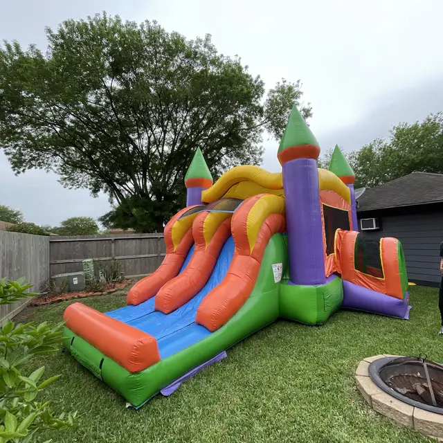3-in-1 Toddler Bounce House Moonwalk set up in Deer Park, TX