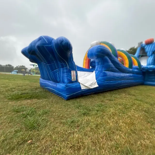 Niagara Falls Water Slide set up in La Porte, TX